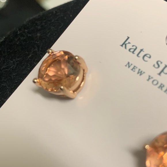 Kate Spade light Peach gumdrop stud earrings glass gum drop - Picture 2 of 9